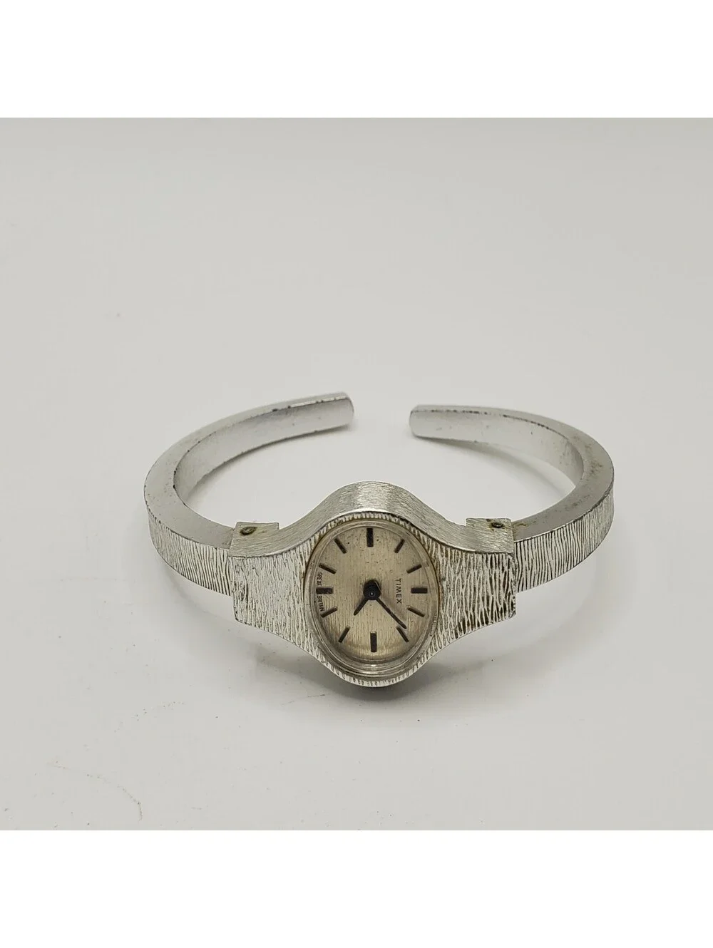 Vintage Timex Mechanical Cuff Band Watch Women For Parts Or Repair